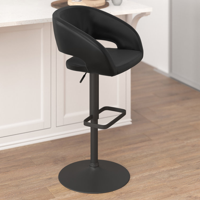 Adjustable height counter discount stool with back